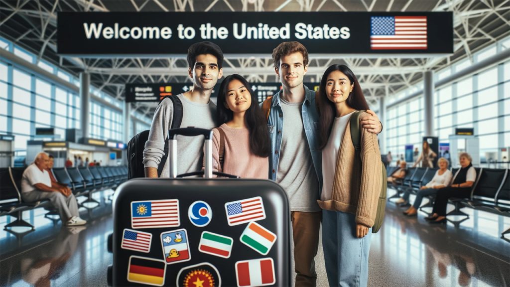 Image depicting a family united, with overlay text explaining the process of applying for the children of a fiancé to come to the U.S., providing a visual guide for blended families.