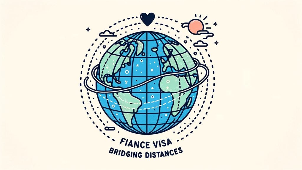 Image illustrating the step-by-step process of obtaining a U.S. Fiancé Visa, aiding couples on their path to marriage and residency.