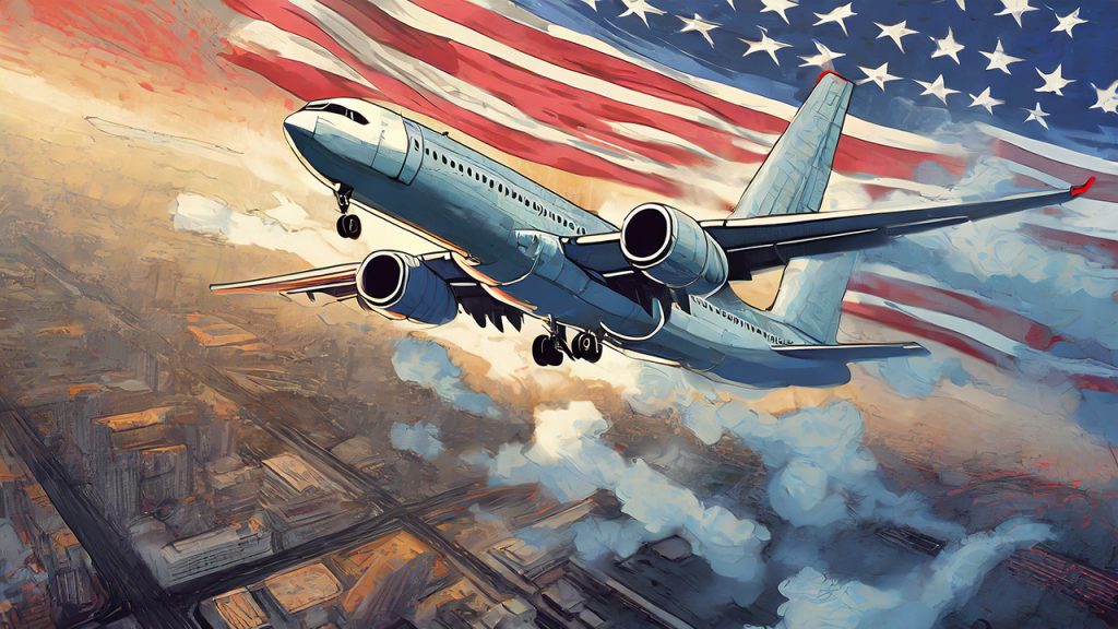 Passengers on a plane returning to the U.S., holding their Reentry Permits, symbolizing the secure maintenance of their Green Card status after extended travel.