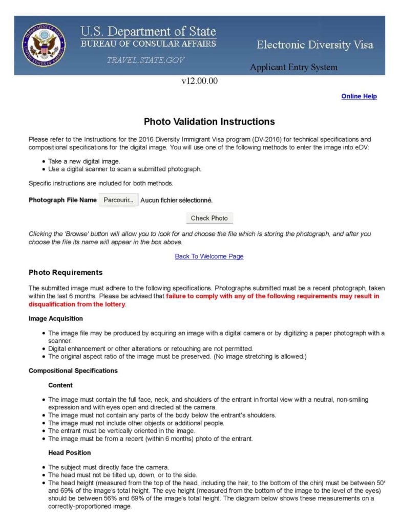 Ensure your photo meets all requirements with the Green Card Lottery Diversity Immigrant Visa Photo Validation Instructions, a critical step in avoiding application disqualification.